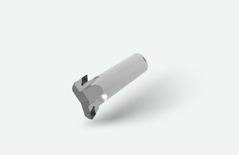 Werkzeughalter mit zwei Schneideinsätzen am Kopf